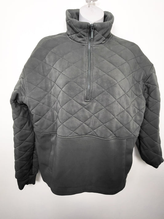 Tilley green Quilted Quarter-Zip Pullover Sweater | Size MEDIUM