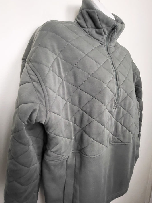 Tilley green Quilted Quarter-Zip Pullover Sweater | Size MEDIUM
