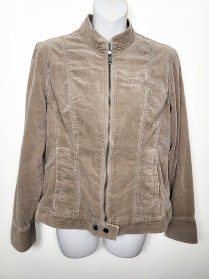 Coldwater Creek Velour Moto Mock-Neck Jacket | Size 8
