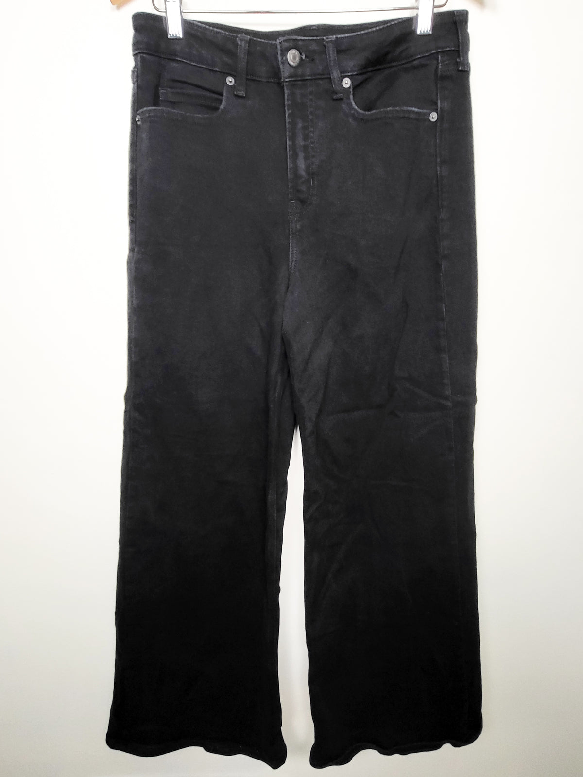 Old Navy black extra high rise super wide leg jeans | Size 8