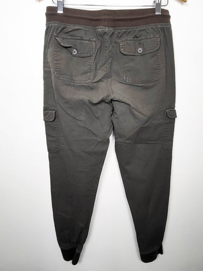 Harlow Olive Green High-Rise Elastic Utility Cargo Jogger | size MEDIUM