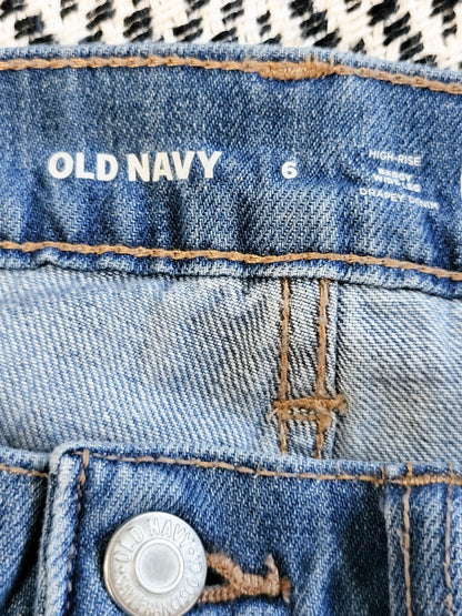Old Navy high rise baggy wide leg jeans with tie belt | Size 6