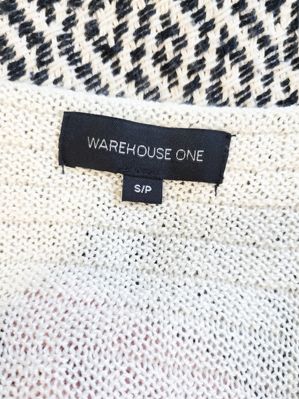 Warehouse One Pointelle Colour Block Sweater Tank | Size SMALL