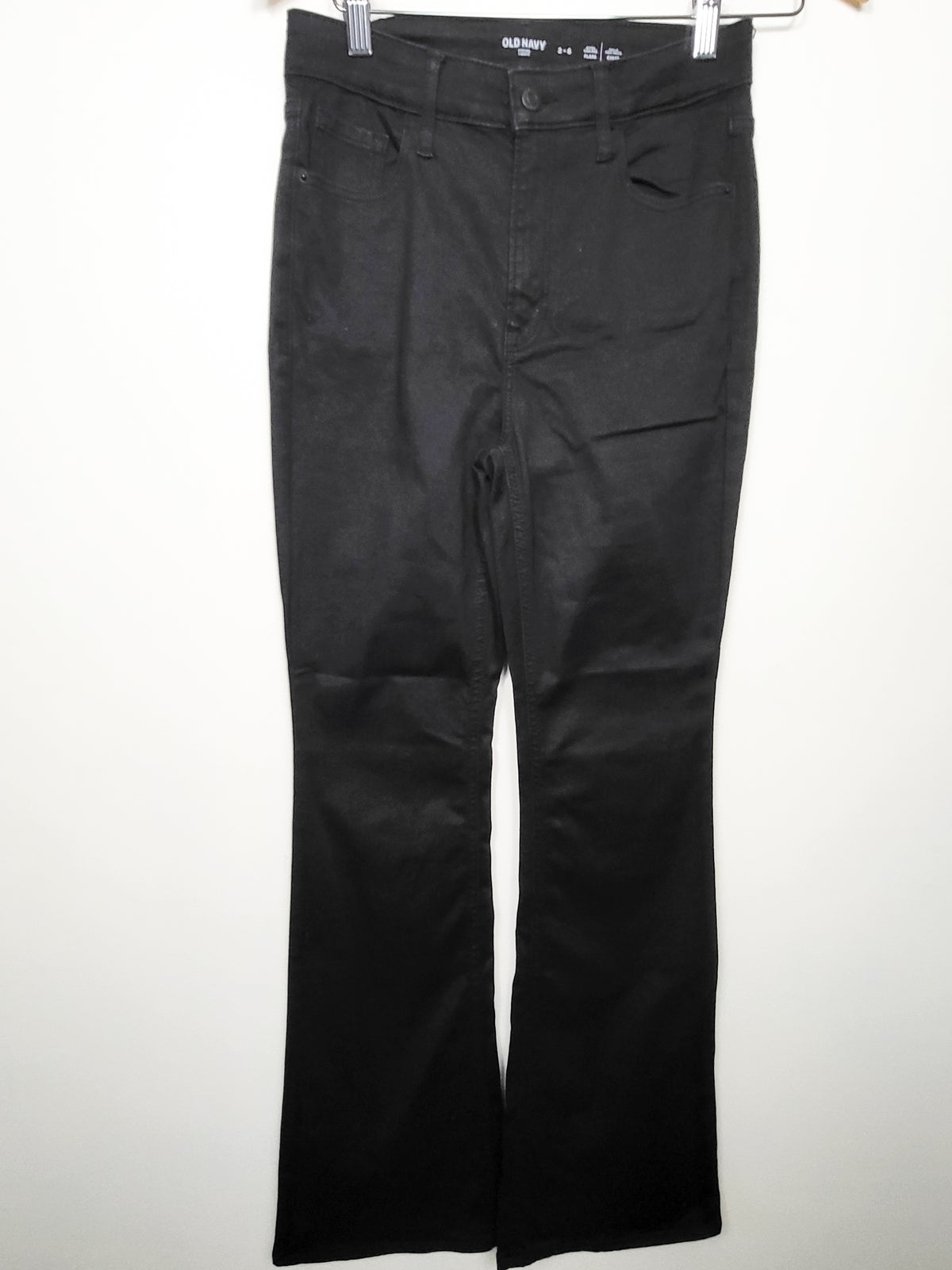 Old Navy black "Fits You" extra high rise flare stretchy denim pants | Size 2-6