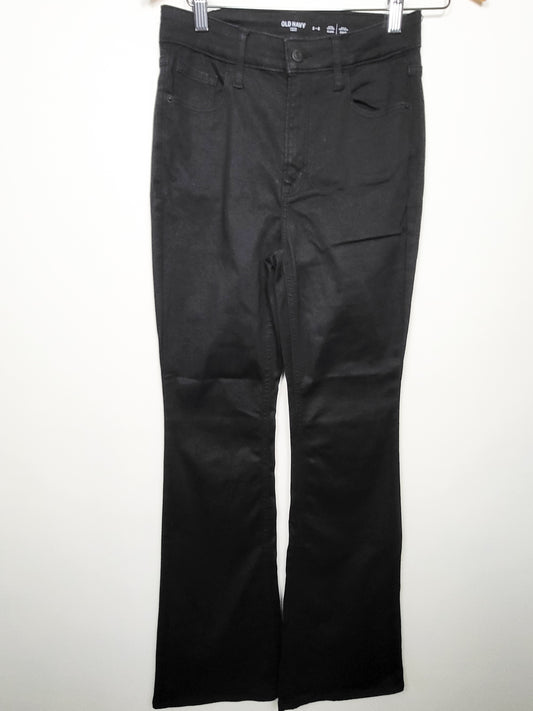 Old Navy black "Fits You" extra high rise flare stretchy denim pants | Size 2-6