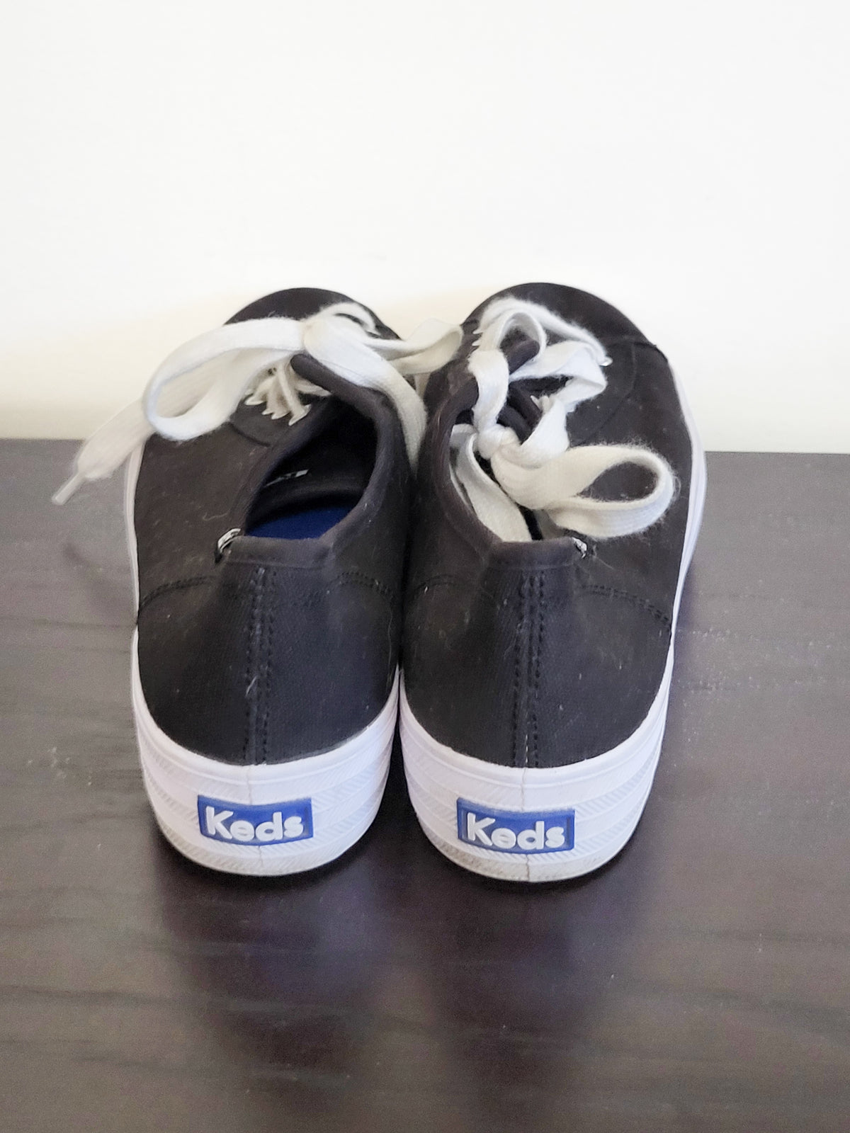 Keds Women's Triple Kick Canvas Platform Sneakers in Black and white | Size 6