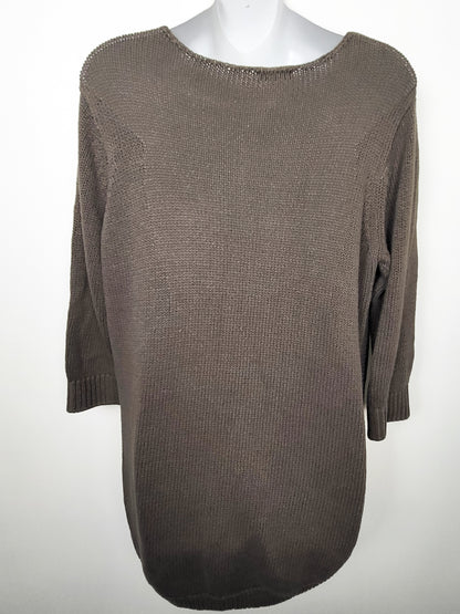 Dynamite khaki green relaxed fit v-neck sweater | Size LARGE