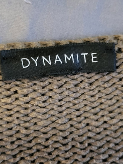 Dynamite khaki green relaxed fit v-neck sweater | Size LARGE