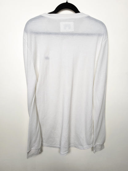 TEAMLTD men's white waffle-knit Henley shirt | Size XL