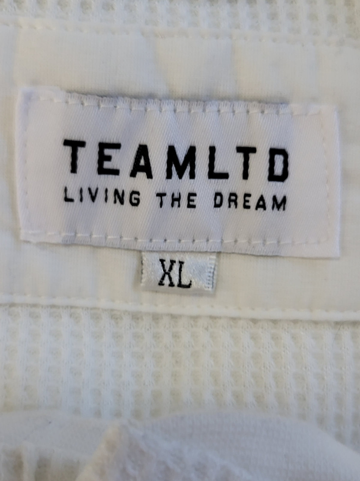 TEAMLTD men's white waffle-knit Henley shirt | Size XL