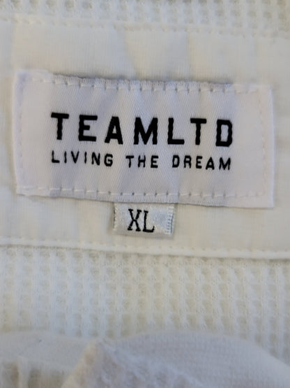 TEAMLTD men's white waffle-knit Henley shirt | Size XL