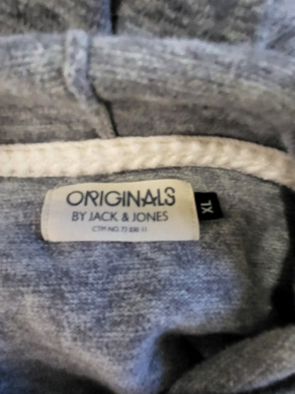 Jack & Jones Men's Grey "Originals" lightweight cotton hoodie | Size XL (fits smaller)