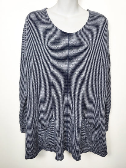 Simply Noelle striped knit pullover sweater | Size L/XL