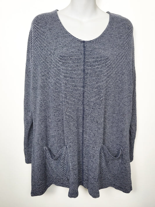 Simply Noelle striped knit pullover sweater | Size L/XL