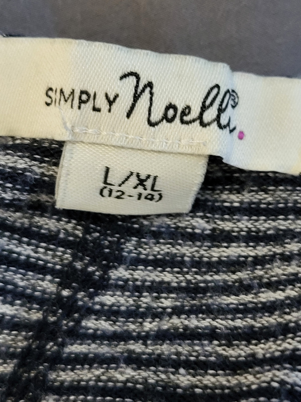 Simply Noelle striped knit pullover sweater | Size L/XL