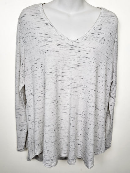 Old Navy white and grey heathered long sleeve Luxe top | Size XL