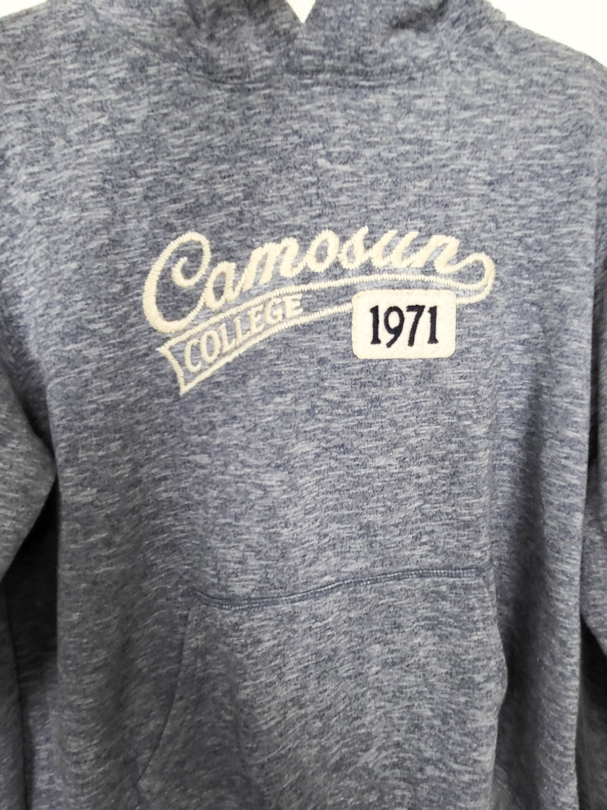 Vintage Camosun College custom-embroidered campus hoodie | Unisex size large