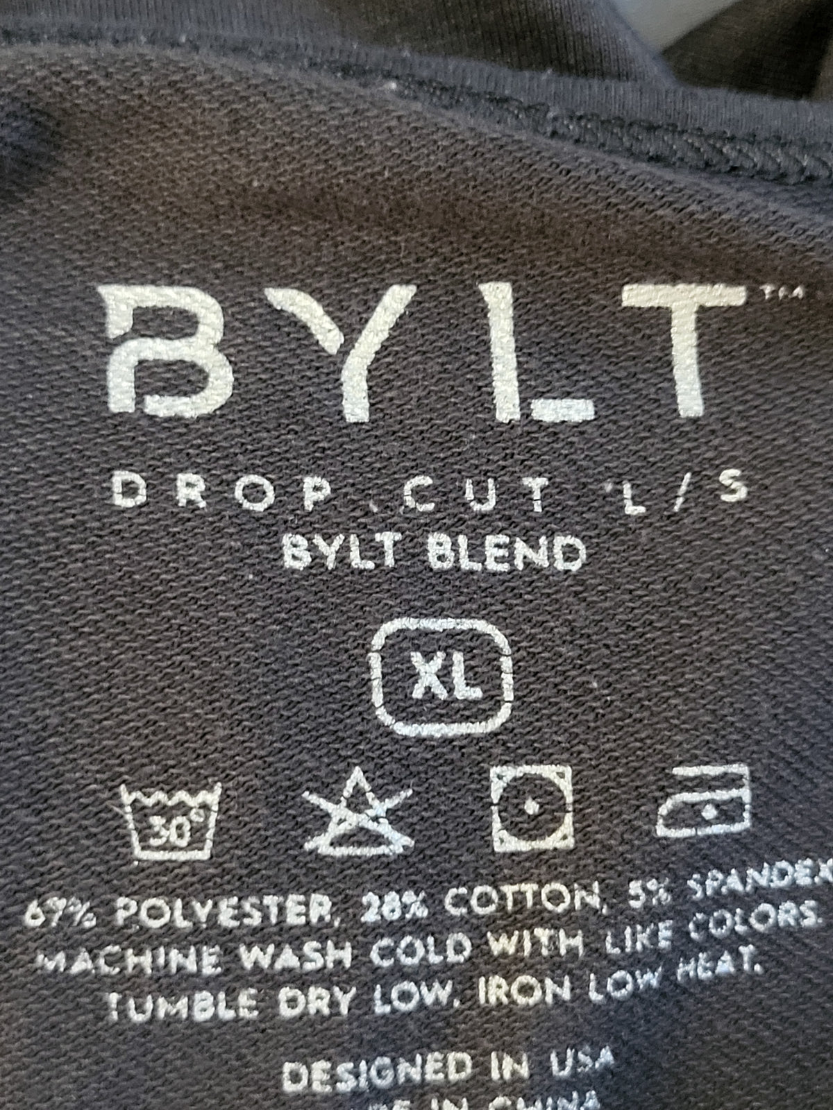 BYLT Basics Drop-Cut Long Sleeve shirt | Men's size XL