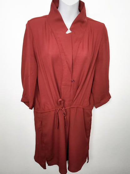 Ricki's rusty red short sleeve tunic drawstring dress | Size MEDIUM