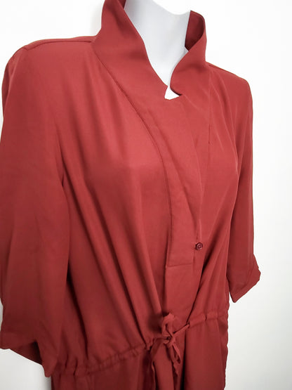 Ricki's rusty red short sleeve tunic drawstring dress | Size MEDIUM