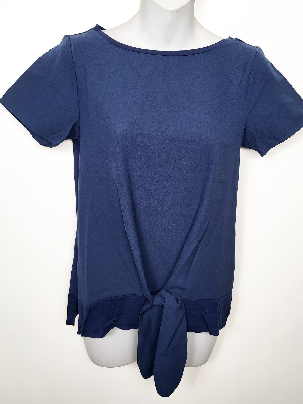 RW and Co navy front tie short sleeve t-shirt | Size XS