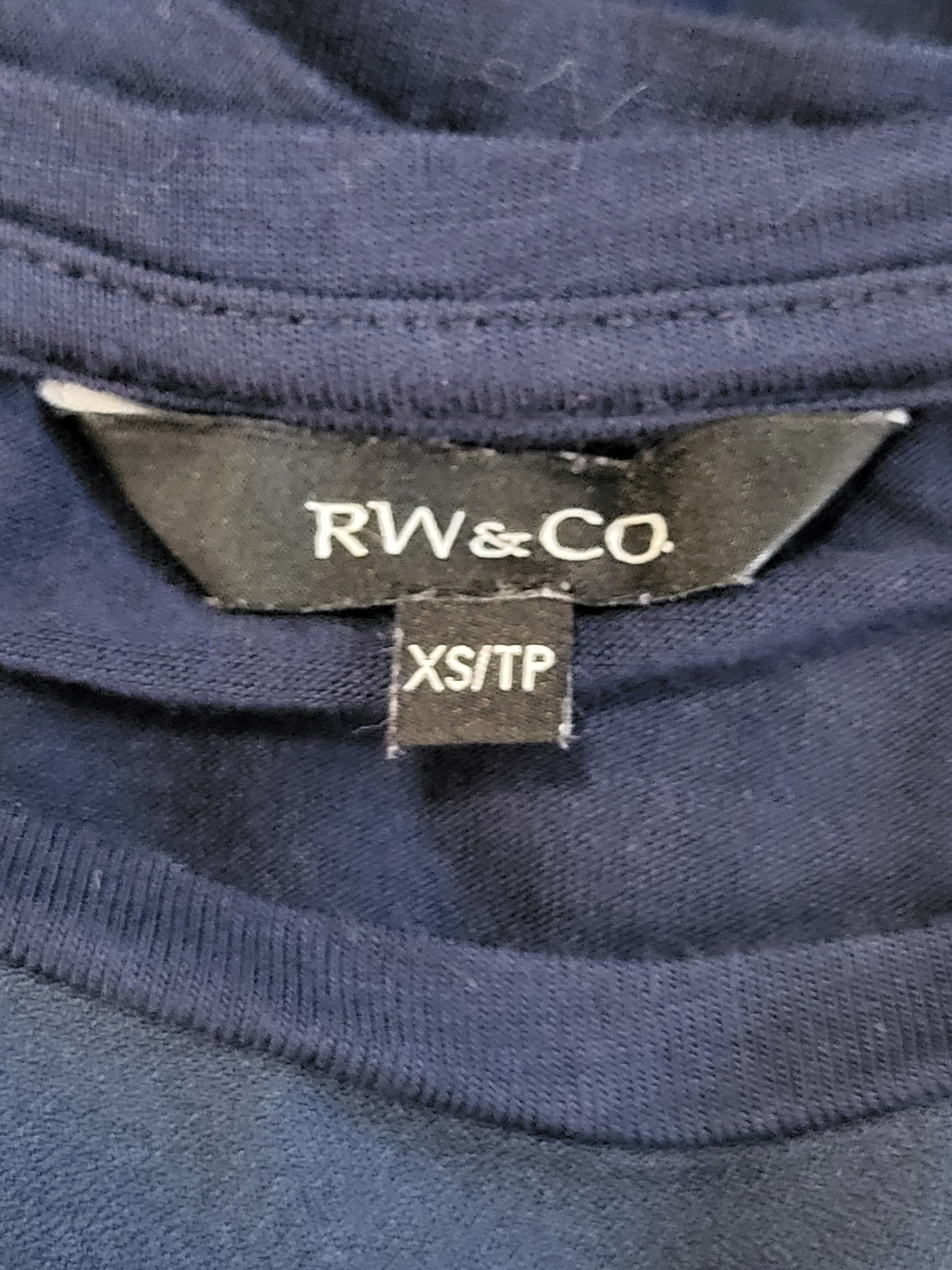 RW and Co navy front tie short sleeve t-shirt | Size XS