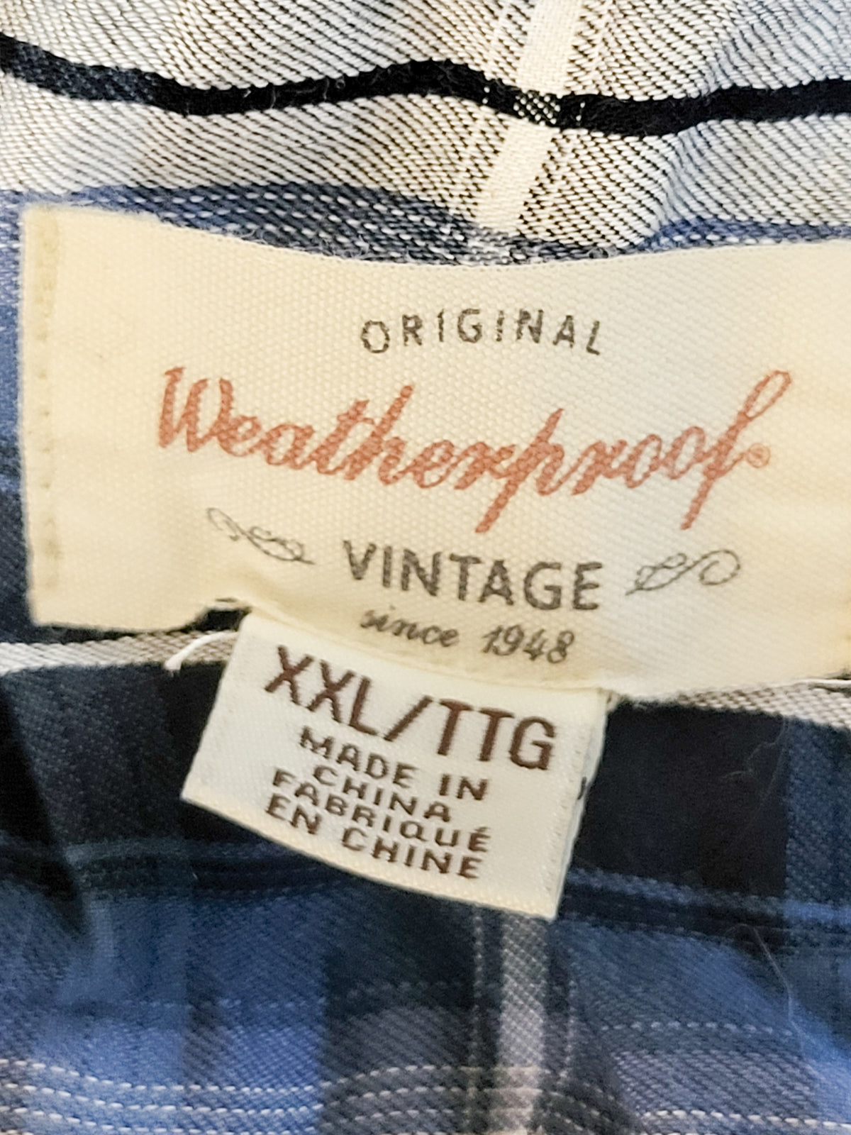 Weatherproof Vintage blue plaid top | Size XXL