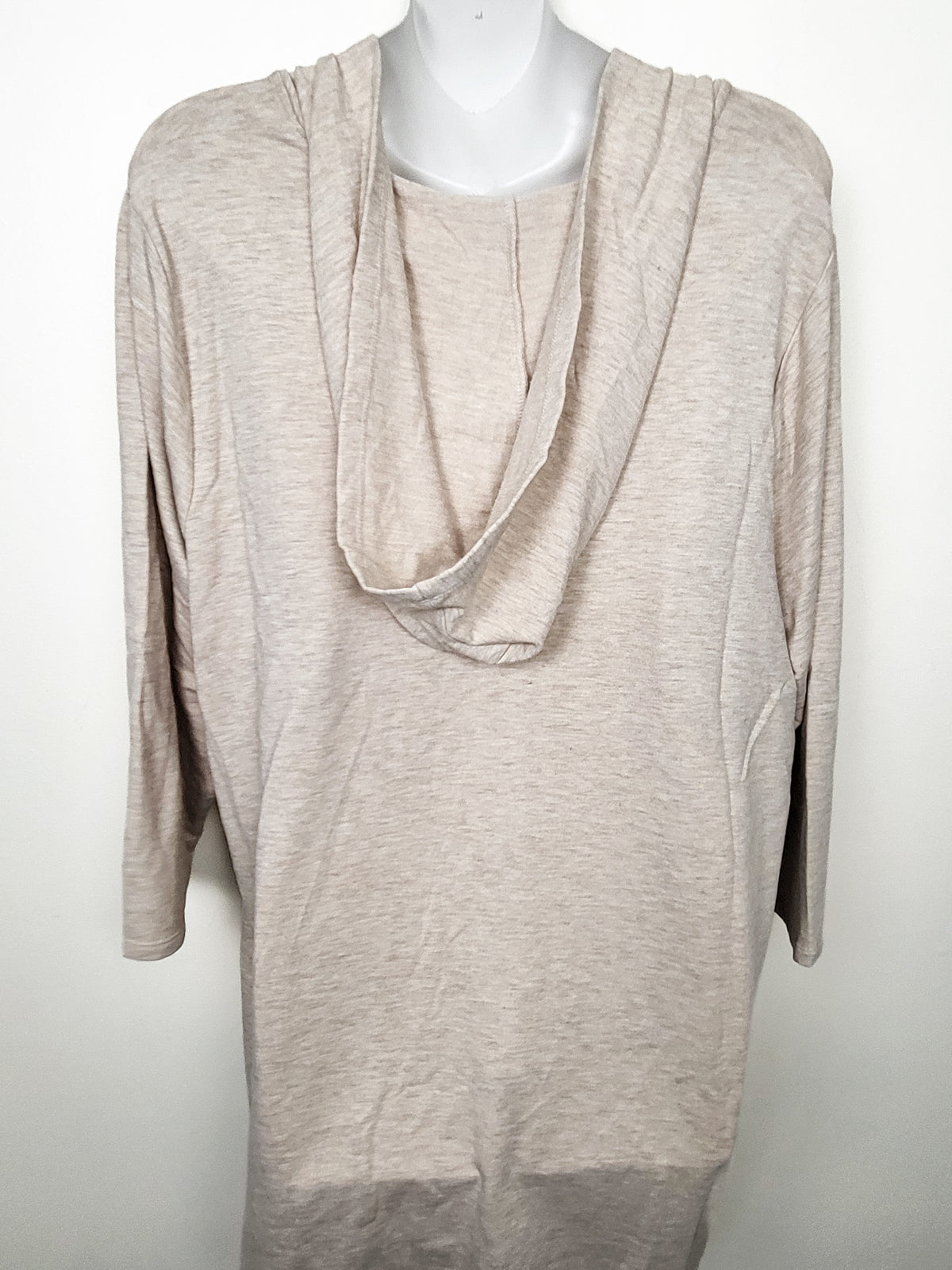 Cable and Guage beige lacep-up hooded top | Sizes like a 2X