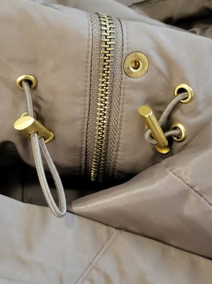 BCBGMAXAZRIA Taupe Women's Field Anorak Utility Jacket | Size MEDIUM