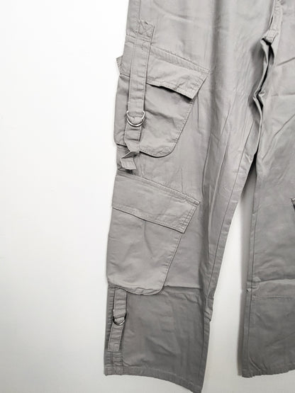 NEW - Refuge Women's Light Grey High-Rise Utility Cargo Pants | Size SMALL