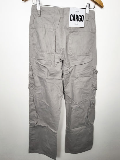 NEW - Refuge Women's Light Grey High-Rise Utility Cargo Pants | Size SMALL