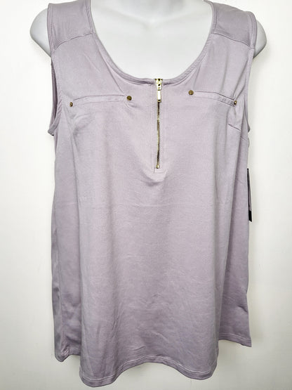 NEW - INC Lavender Women's Zip-Front Sleeveless Blouse | Size MEDIUM