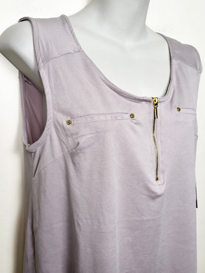 NEW - INC Lavender Women's Zip-Front Sleeveless Blouse | Size MEDIUM