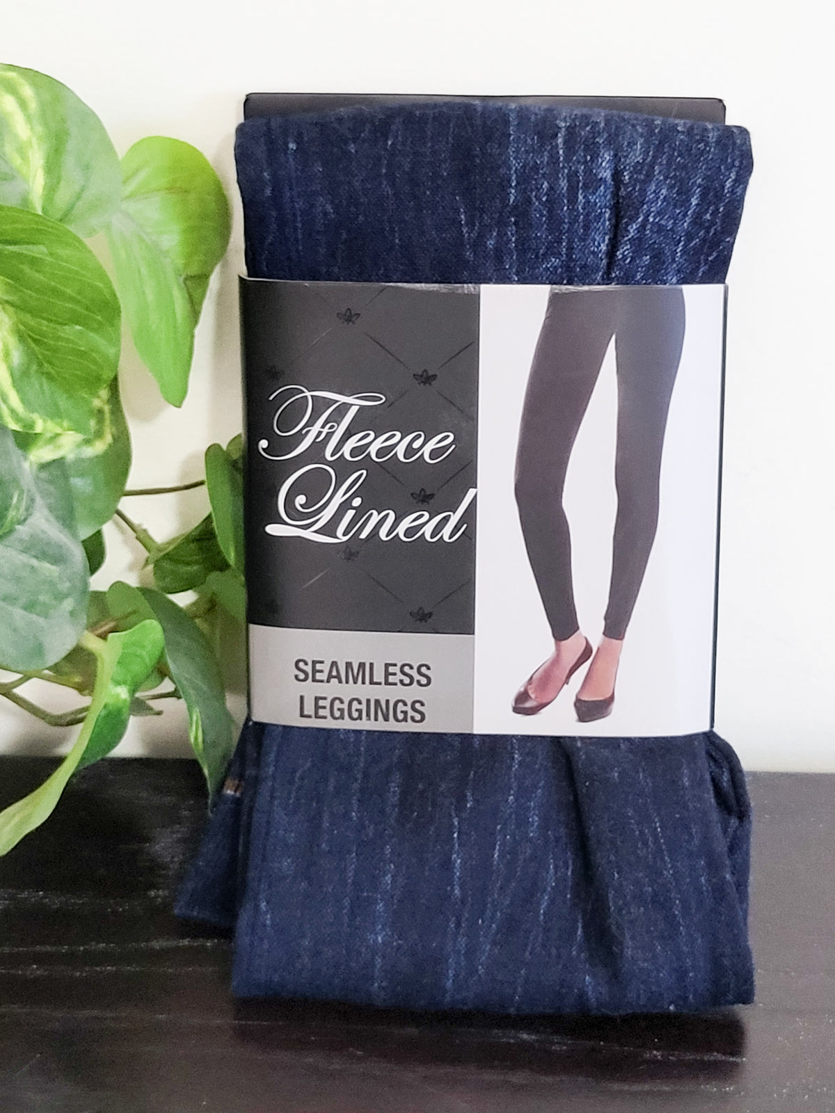 NEW - Gold Medal Women's Seamless Denim Look Fleece-Lined Leggings | Size L/XL