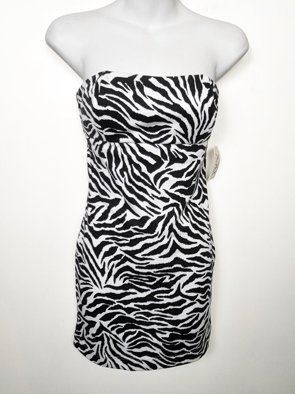 NEW - Forever 21 (XXI Essentials) Strapless Zebra Print Bodycon Dress | Size Small