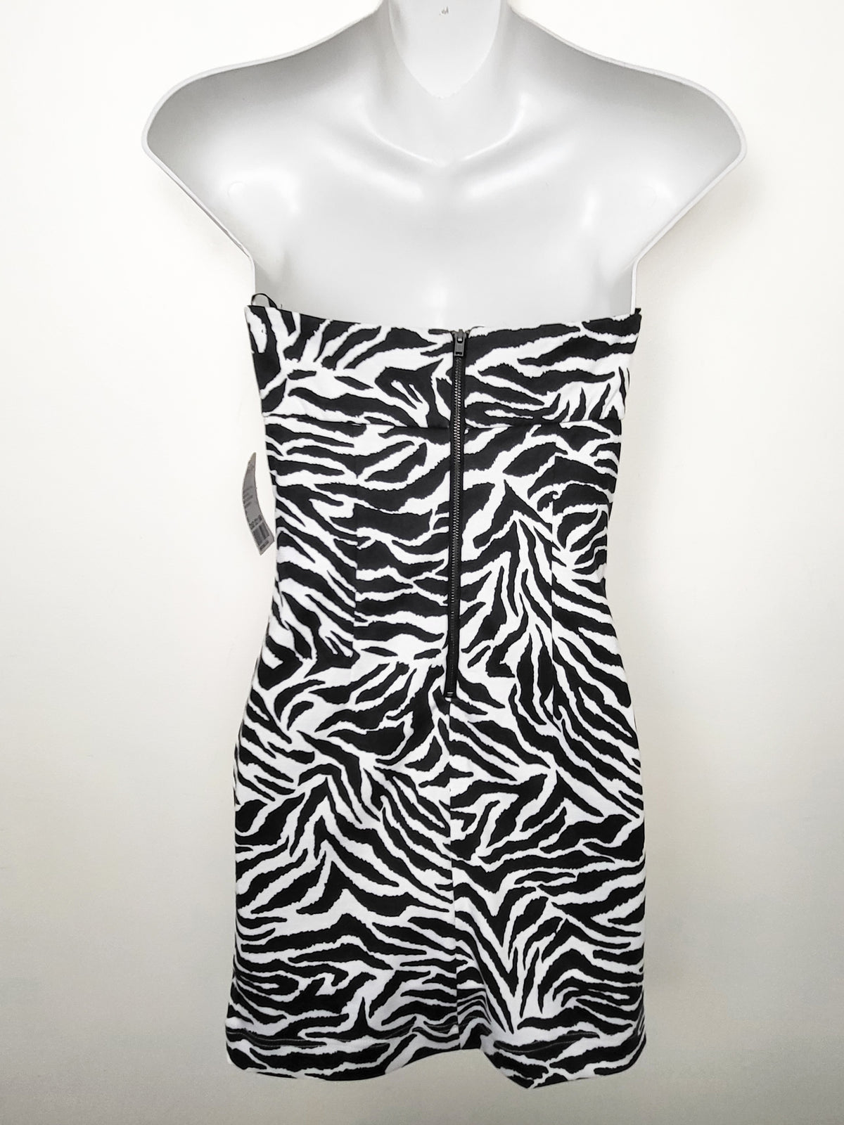 NEW - Forever 21 (XXI Essentials) Strapless Zebra Print Bodycon Dress | Size Small