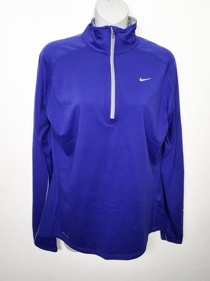 Nike Women's Royal Blue  Dri-FIT Element 1/2-Zip Running Top | Size LARGE