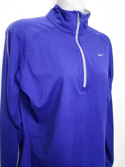 Nike Women's Royal Blue  Dri-FIT Element 1/2-Zip Running Top | Size LARGE