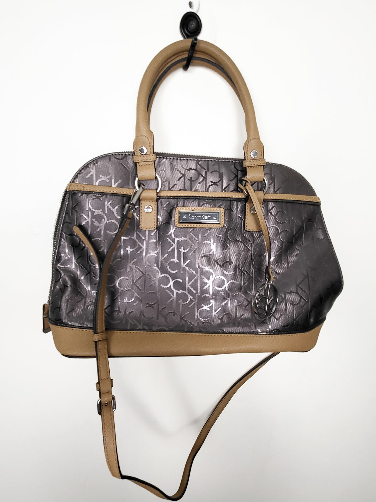 Calvin Klein Monogram Jacquard Dome Satchel Bag