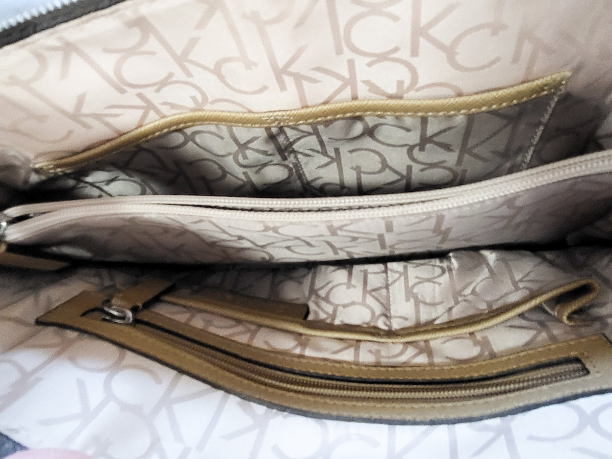 Calvin Klein Monogram Jacquard Dome Satchel Bag
