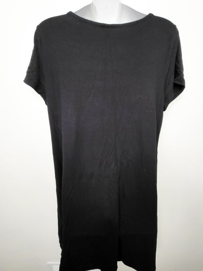 NEW - Old Navy Black Women's Short-Sleeve Scoop-Neck Rayon-Blend Dress | Size LARGE