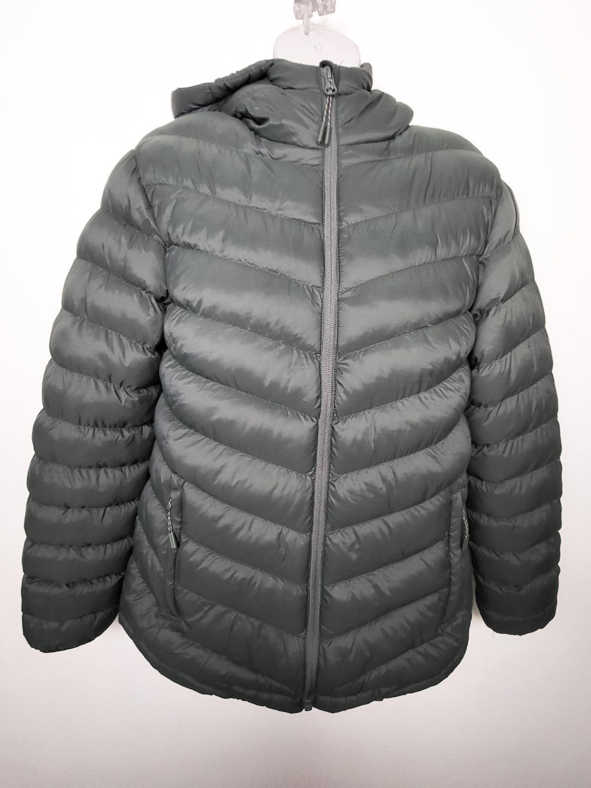 Mountain Warehouse Florence Women's Grey-Green Fur/Sherpa-Lined Padded Jacket | Size 8