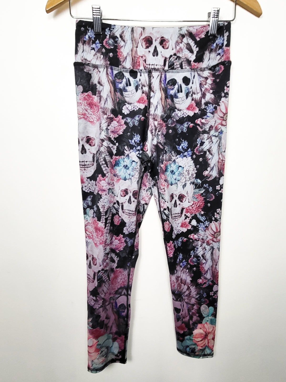 EVCR (Evolution and Creation) "Day of the Dead" Floral Skull Leggings | Size MEDIUM