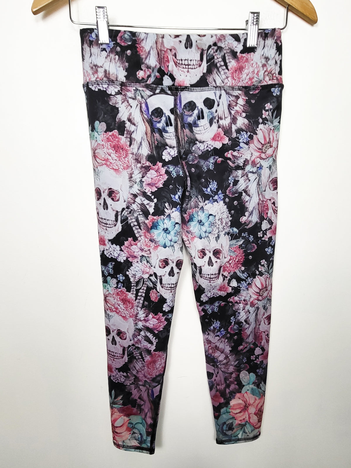 EVCR (Evolution and Creation) "Day of the Dead" Floral Skull Leggings | Size MEDIUM