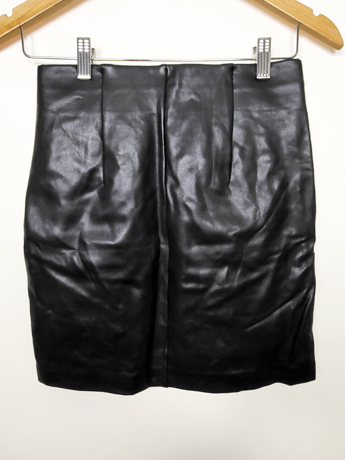 Dynamite Black Faux Leather Mini Skirt | Size SMALL