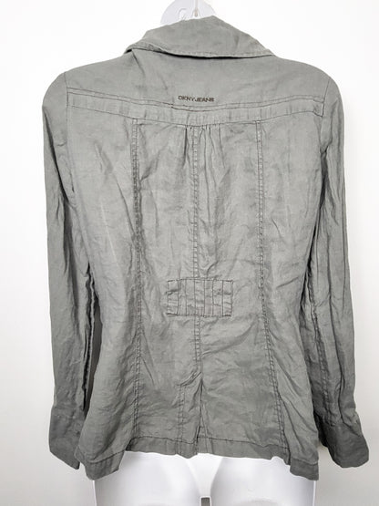 DKNY Jeans Petites 100% Linen Utility Jacket | Size SMALL - AS IS