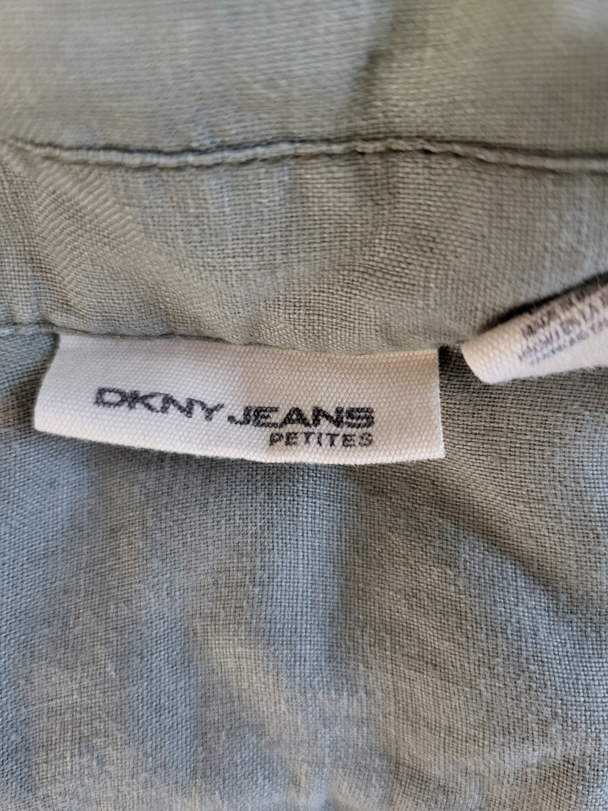 DKNY Jeans Petites 100% Linen Utility Jacket | Size SMALL - AS IS
