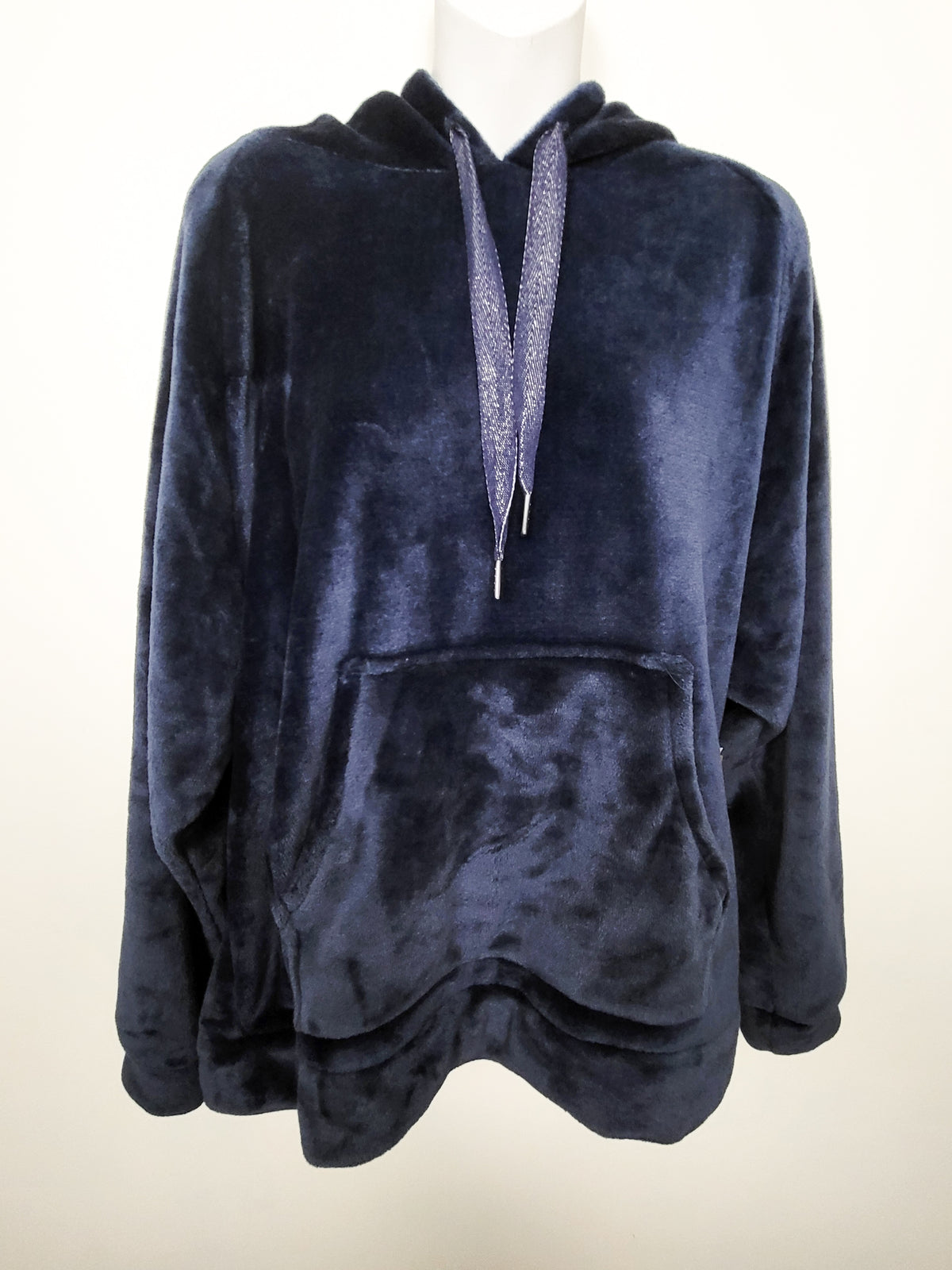 NEW - Denver Hayes Women's Navy Ultra-Plush Velvet Fleece Sleepwear Hoodie | Size XL