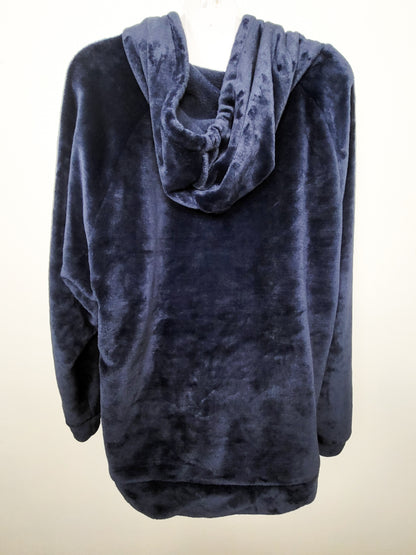 NEW - Denver Hayes Women's Navy Ultra-Plush Velvet Fleece Sleepwear Hoodie | Size XL