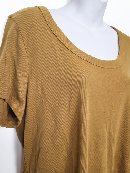Old Navy Mustard Yellow Scoop-Neck Ribbed t-shirt | Size XXL